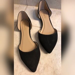 Black Faux Suede Flats